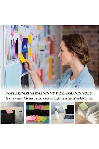 Yapışkanlı Postit 5 Renk 75x75 Mm 1 Paket Artlantis Yapışkanlı Not Kağıdı 5 Li 1 Paket