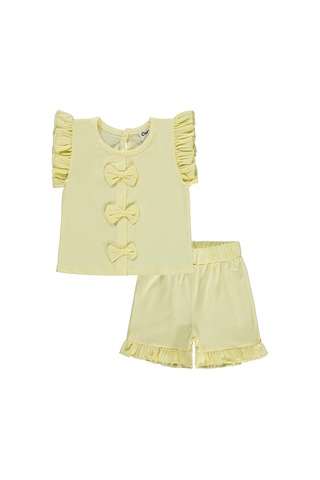 Civil Baby Mobil Fiyonklu Şortlu 6-18 Ay Takım - Sarı