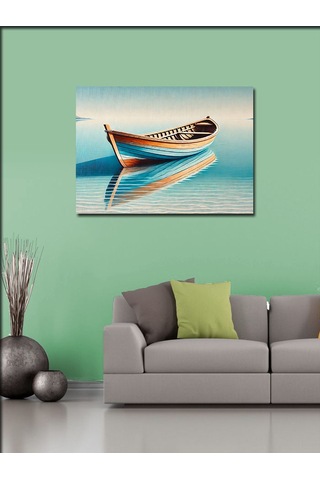 Kanvas Tablo Gölette Yalnız Kayık 50cmx70cm