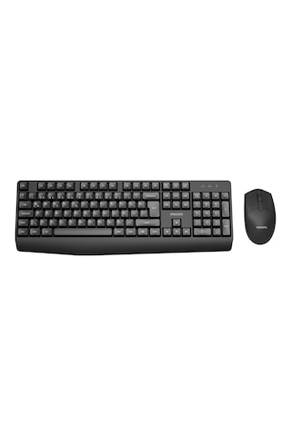Philips SPT6337 Kablosuz Türkçe Q Klavye & Mouse Seti Siyah