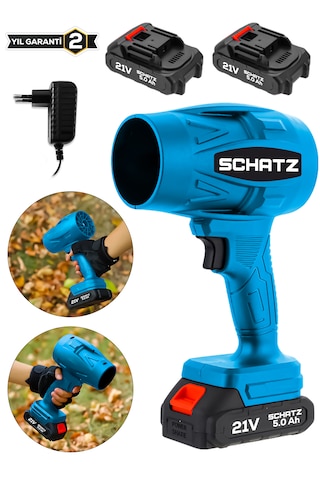 Schatz 21 V Çift Akülü Şarjlı Akülü Jet Fan Üfleyici Toz Üfleyici Mangal Yakma Araç Kurutma Makinesi M0112