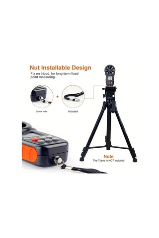 Boatshop1 Bt 100 Siyah Dijital El Tipi Anemometre Ruzgar Hizi Olcumu Sicaklik Ve Ruzgar Sogutma Arka Işıklı Lcd Ekran