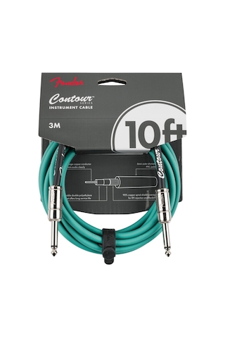 Fender Contour Serisi 3 Mt. Gitar Kablosu Sherwood Green Enstrüman Kablosu