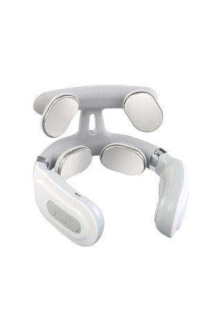 Akıllı Boyun Masaj 4 Başlıklı Usb Isıtmalı Titreşimli Masaj Cihazı Beyaz