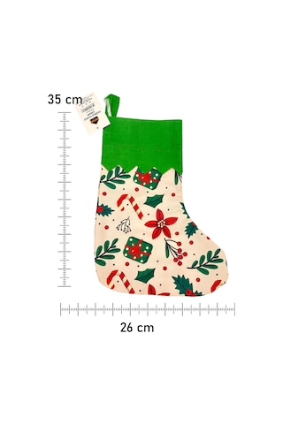 Dekoratif Yılbaşı Çorap 25 26 Cm Mix Model