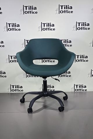 Monaco Çalışma Kesim Koltuğu Yonca Tekerlekli Siyah Ayak Koyu Yeşil