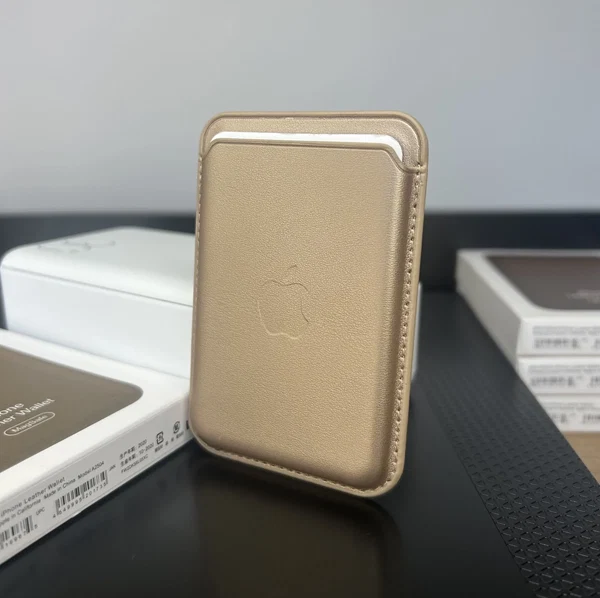 Magsafe Deri Cüzdan Kartlık Tüm Modellerle Uyumlu - Bordo Gold