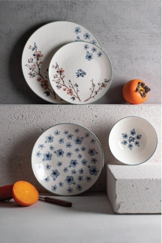 ChiChi Home Sakura 6 Kişilik 24 Parça Porselen Yemek Takımı Desenli