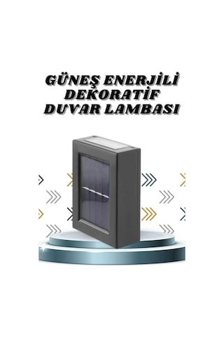 Solar Lamba Dekoratif Aplik Su Geçirmez Led Işıklı Duvar Lambası Çok Renkli