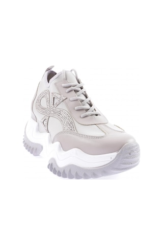 Dgn Z3 23y Kadin Mega Kalin Taban Silver Taşli Sneakers Ayakkabi Gri