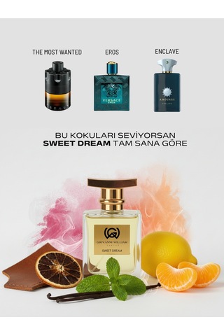 Sweet Dream Eros Erkek Parfümü Yazlık Fresh Bergamot, Nane, Sandal, Versace, Sedir, Portakal Ağacı Aromatik - Odunsu