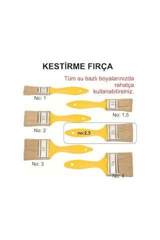 Kestirme Fırça No 2.5--Su Bazlı Ürünlerinizde Kullanabil