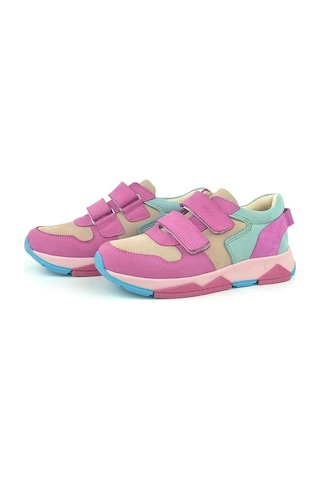Ortopedikal 3880 Rakerplus Hakiki Deri Fuşya Pembe Mint Çocuk Sneakers Spor Ayakkabı Cırtlı Fuşya Pembe Mint