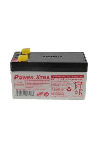 Power-Xtra 12V 1.2 Ah Bakımsız Kuru Akü (43 x 97 x 53 MM)