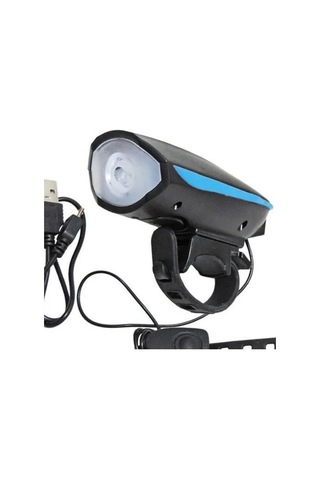 Neevoyu Usb Şarjlı Bisiklet Led Feneri 250 Lumens - 3 Aydınlatma Modu, 140 Db Motosiklet Tipi Bocina, 1200 Mah Pil, Suya Dayanıklı Mavi