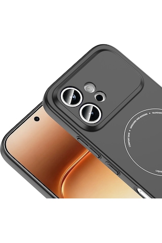 Honor 600 5g Kılıf M-safe Şarj Özellikli Kamera Korumalı Sert Pc Elio Kapak Siyah