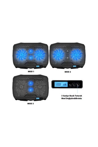 S18 Yükseklik Ayarlı 4 LED Fanlı Ayarlanabilir Laptop Soğutucu Notebook Bilgisayar Standı