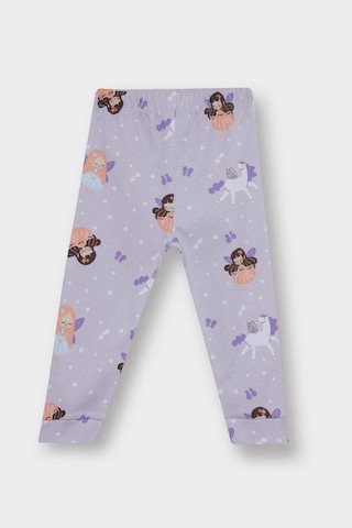 Defacto Kız Bebek Pijama Takımı Desenli Uzun Kollu Üst Uzun Alt F0636a525aupr305 Mor