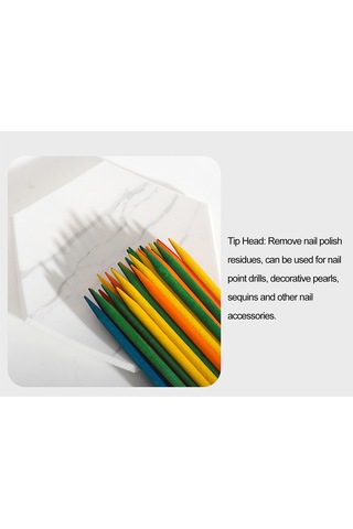 Reedark Renkli Ahşap Tırnak Çubuğu Seti - Tırnak Boyası Temizleyici Ve Kütikül Push Rodu, 100 Adet/ Paket