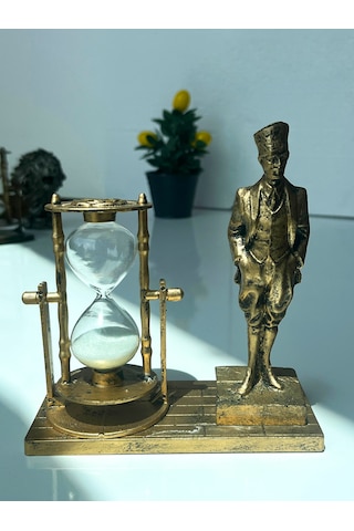 Kum Saati Ve Atatürk Dekoratif Biblo Standlı Masa Üstü Süs Eşya