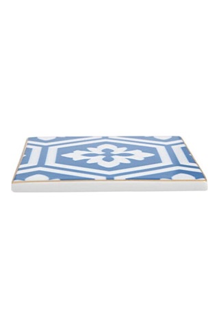Porland Morocco Desen 2 Mavi Bardak Altlığı 10x10 Cm Mavi