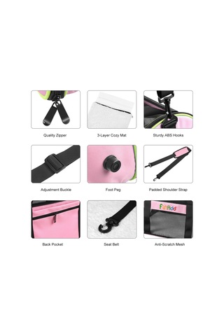 Cbtx Funadd Pet Seyahat Taşıma Çantası Omuz Katlanabilir Tote Çanta Pembe