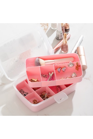 Porsima 1192-2 Premium 12 Bölmeli Çok Amaçlı Organizer Saklama Ka Pembe