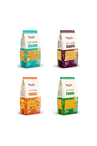 Yayla 4 Lü Doğal Glutensiz Makarna Serisi Mısır&pirinç 400 Gr Risoni-fusilli-penne-elbow