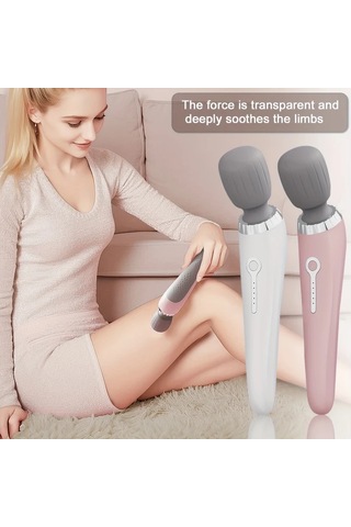 Elmpaly Pembe Şarj Edilebilir Elektrikli Masaj Tabancası Boyun Omuz Bacak Sırt Kas Rahatlatma Pembe