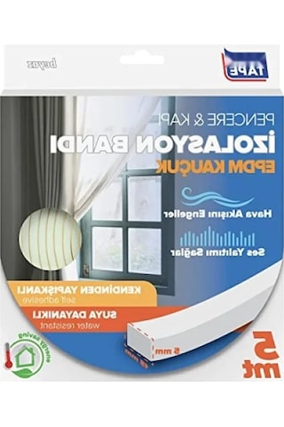 Epdm Kauçuk Pencere Ve Kapı İzolasyon Bandı - 5mm X 15mm X 5mt