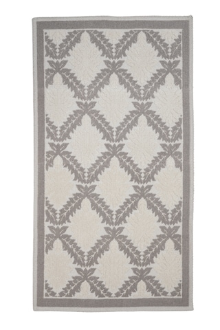 Yüksek Emici Pamuk Dokuma Banyo Halısı - Pamuklu Kaymaz Taban Dikdörtgen Banyo Kilim 80 X 200 Ebatlarında Bej