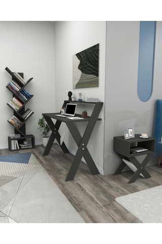 Enda Home X Çalışma Odası Seti Çalışma Masası Kitaplık Komodin Çalışma Masası Kitaplık Seti