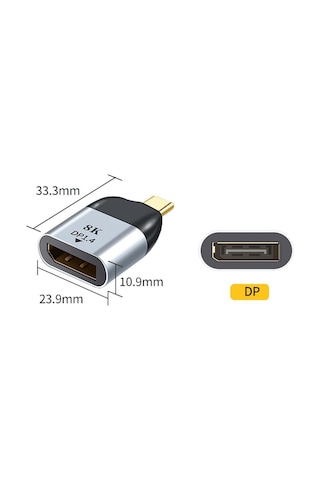 Pmr 8k Dp1.4 Type C Displayport Çevirici Adaptör