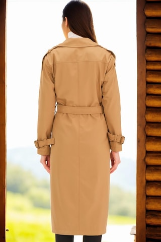 Z6737 Dewberry Bayan Trençkot-koyu Camel Koyu Camel