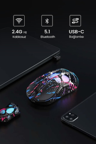 Gravastar Mercury Xpro Rgb 32k Dpı Optik Gaming Mouse+8k Dongle, Kablosuz, Magnezyum Alaşımlı, Progr Xpro