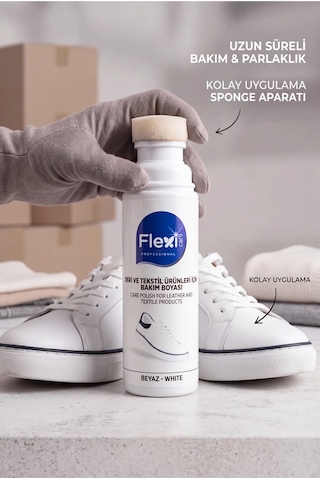 Luxetone Kendinden Sünger Başlıklı Likit Beyaz Ayakkabı Boyası, Deri Yenileyici Ve Çizik Kapatıc...