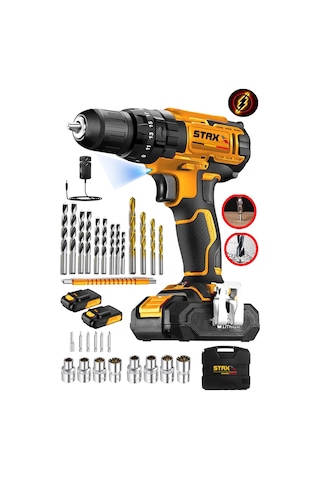 Staxx 21500y 25 Tork Çelik Şanzuman Vidalama Matkap 27 Parça Set