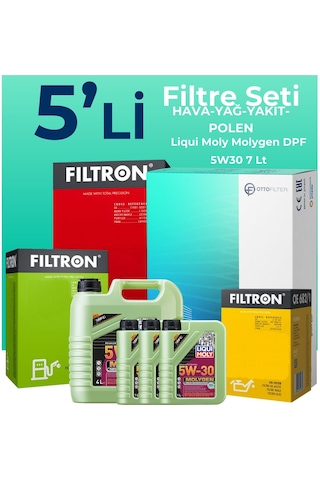 Filtron Isuzu D-Max 1.9 Filtre Bakım Seti Liqui Moly Motor Yağlı (2017-2023) 5 Li -