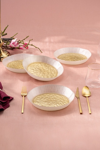Emsan Golden 4 Parça Cam Dik Kase 21 Cm Gold