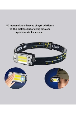 Şarj Edilebilir Led Kafa Feneri 215 Lümen Xpe Cob Güçlü Aydınlatma
