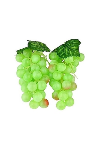 2li Set Yapay Meyve Yeşil Üzüm Süs Dekoratif Sahte Meyve 15cm