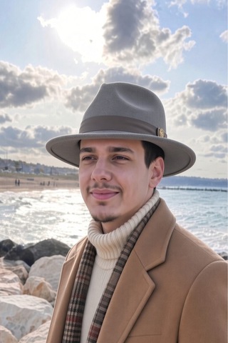 Mollycrush Erkek Kışlık Klasik Gri Fötr Şapka Şeritli Geniş Siperli Keçe Fedora Modeli Gri