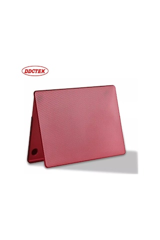 Arabulalaca Apple Uyumlu MacBook Pro 14 A2779 2023 Karbon Desen Kılıf Kırmız