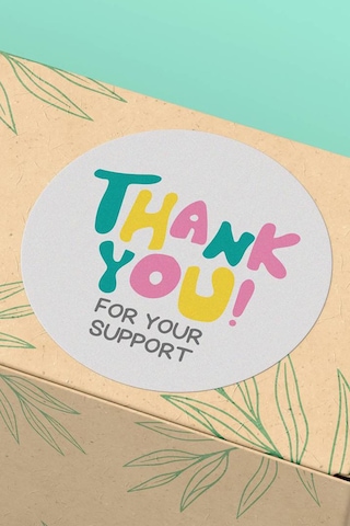 Renkli Thank You For Your Support Sticker 3x3cm St2244 Çok Renkli