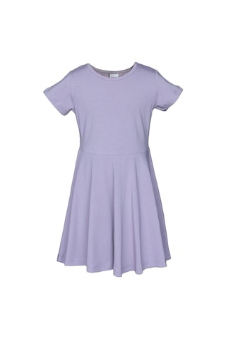 Lovetti Soft Lila Kız Çocuk Düz Basic Kısa Kol Elbise 9560L015 Lila
