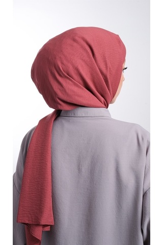 Hürrem Bone 202105_05 Pamuk Düz Klasik Caz Şal Kiremit