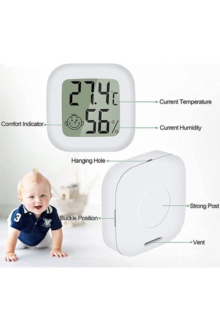 Xindoker Ev Ve Sürüngen İçin Beyaz Dijital Termometre-nemmetre, Yüksek Hassasiyetli Sıcaklık Ve Nem İzleyici 3 Adet Diğer
