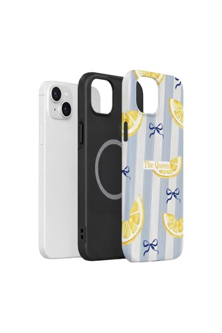 Apple iPhone Uyumlu 13 Vorian Çift Katmanlı Magsafe Kılıf Queen Lemon Bow