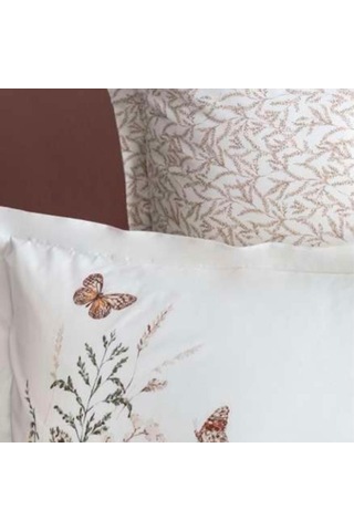 Apricitas Home Çift Kişilik Nevresim Takımı Papillo Blush Kahverengi