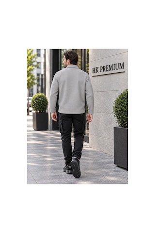 Hk Premium Erkek Gri Double Face Pike Gömlek Ceket Regular Fit, Çıtçıtlı, Uzun Kollu, Smart Casual Antrasit